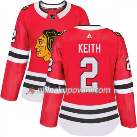Chicago Blackhawks Dresy Duncan Keith 2 Červená 2017-2018 Adidas Authentic - Dámské Chicago Blackhawks Dresy Duncan Keith 2 Červená 2017-2018 Adidas Authentic - Dámské